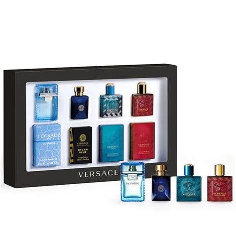 versace cologne for men gift set|men's miniature aftershave gift set.